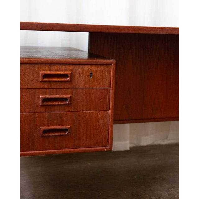 Mid-Century Modern Attributed Hp Hansen Danish Modern Teak Writing Desk, 1960s For Sale - Image 3 of 14