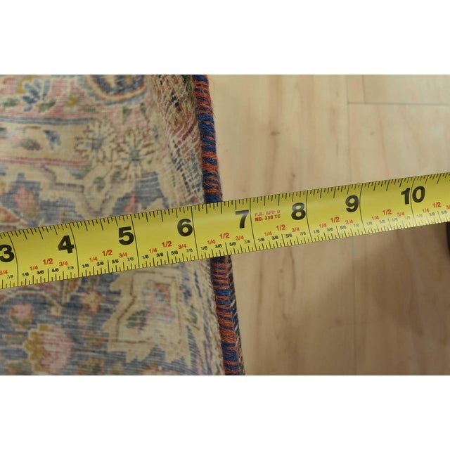 Kerman Rug 6’4” X 10’4” Pink Wool Vintage Distressed Hand-Knotted Carpet For Sale - Image 13 of 15