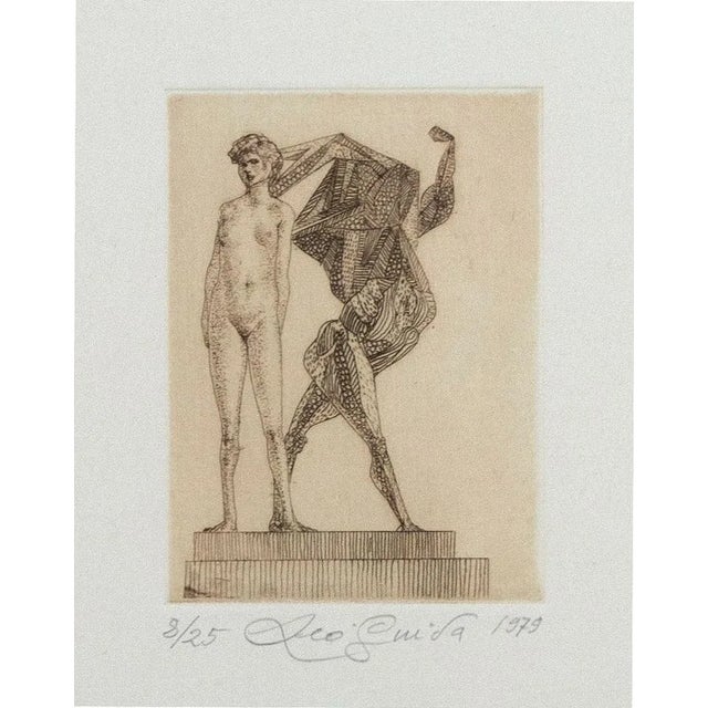 Leo Guida, Venus and Hercules, Original Etching on Paper, 1979 For Sale - Image 4 of 4
