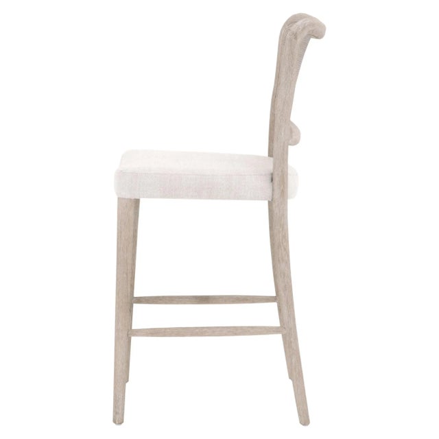 Cela Oak & Cane Upholstered Counter Stool For Sale - Image 4 of 7