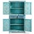 Large Blue Painted Almirah Cabinet, 1950s For Sale - Image 4 of 10