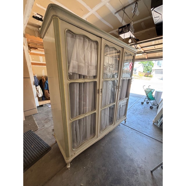 French Antique European Glass-Front Armoire (Over 100 Years Old) For Sale - Image 3 of 14