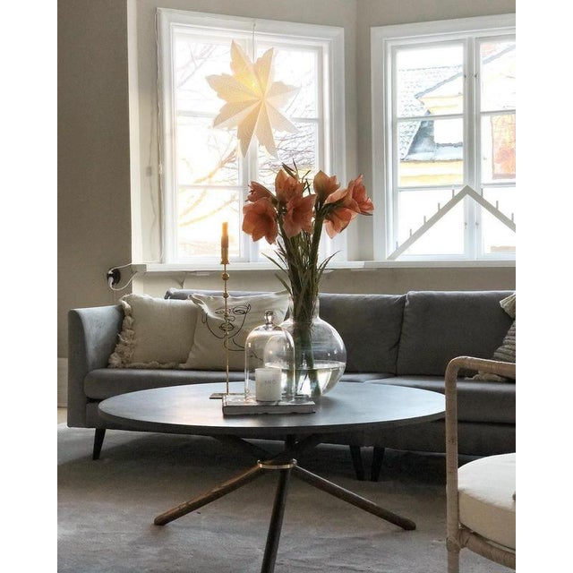 Edda Dark Concrete Top and Dark Oak Legs Coffee Table by Eberhart Furniture Dimensions: D 105 x H 46 cm. Materials: Dark...