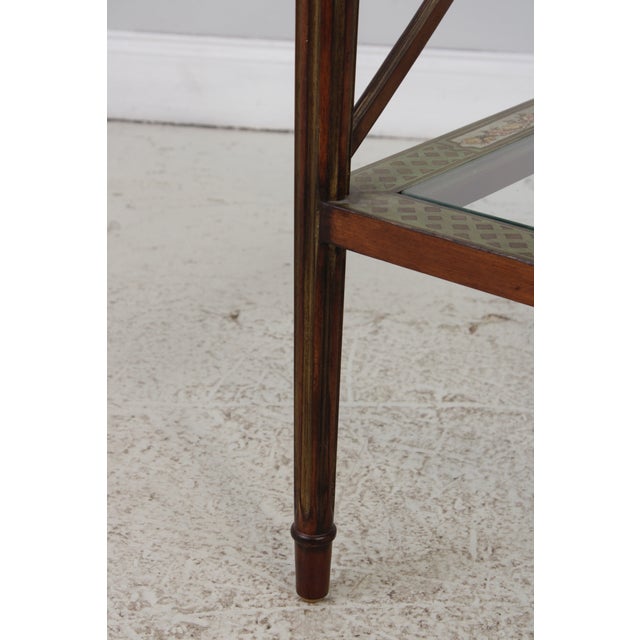 Paint Decorated Glass Top Console Sofa Table For Sale - Image 12 of 13