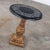 Sculpture Materials Neoclassic Hollywood RegencyPedestal Side Table Round Gilded Plaster & Black Composit Top For Sale - Image 7 of 13