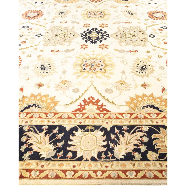 Solo Rugs Mogul, One-of-a-Kind Hand-Knotted Area Rug in Ivory, 9' 2" x 12' 5" For Sale - Image 4 of 8