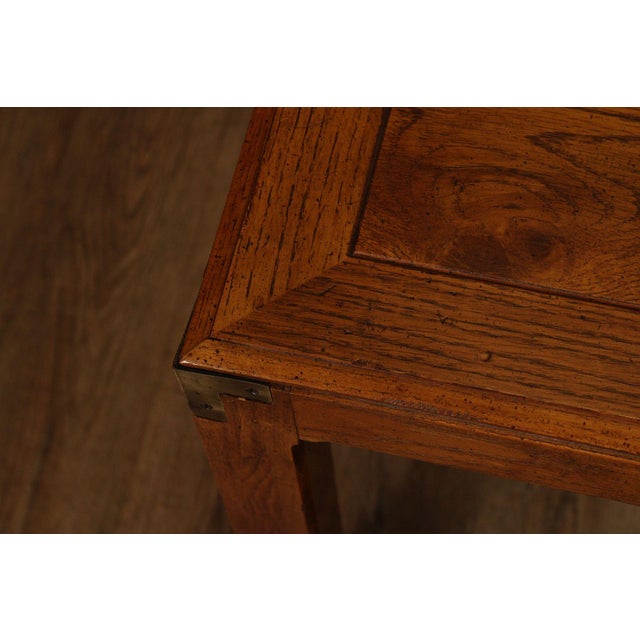 Henredon Artefacts Campaign Style Oak Console Table For Sale In Philadelphia - Image 6 of 18
