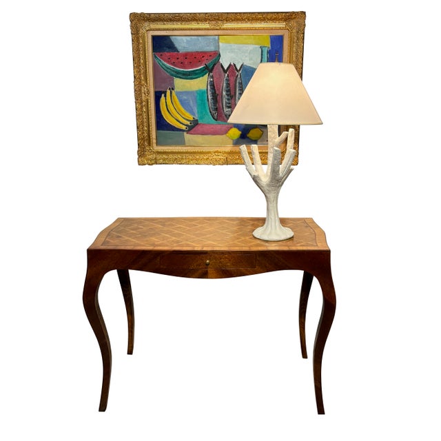 Mid 20th Century Italian Walnut Parquetry Inlay Writing Table Desk For Sale In San Francisco - Image 6 of 10