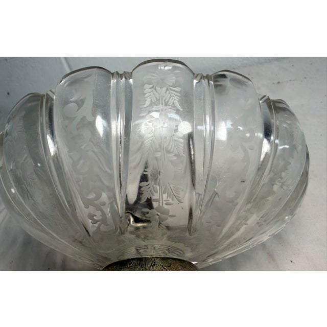 Silver Antique 1800's Georg Roth & Co. Hanau German Sterling Silver Cut Glass Swan Bowl For Sale - Image 8 of 16