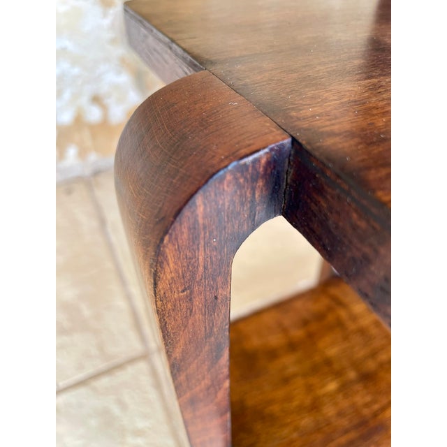 Art Deco Walnut Three-Tiered Side Table, 1938 For Sale - Image 6 of 18