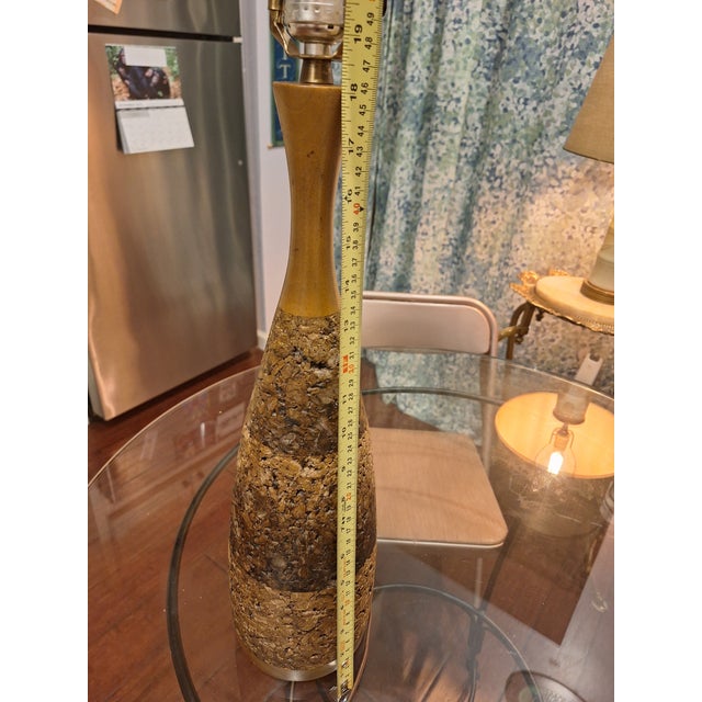 Mid-Century Modern Cork Lamp 1960's 1970's For Sale - Image 4 of 12