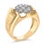 Contemporary 14K Yellow Gold Plated .925 Sterling Silver 1/3 Cttw Miracle-Set Floral Diamond Cluster Ring (I-J Color, I1-I2 Clarity) - Size 12 For Sale - Image 3 of 6