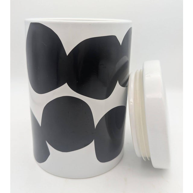 White Marimekko Ceramic Kitchen Canister For Sale - Image 8 of 11