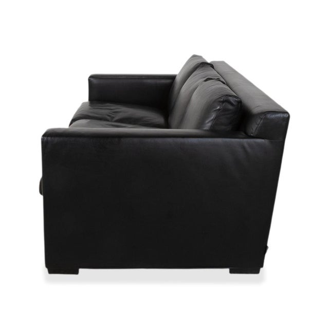 Leather Three-Seater Black Sofa from Minotti For Sale - Image 11 of 12