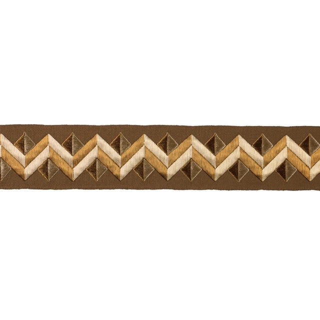 SAMPLE - Schumacher Zigzag Moderne Tape Trim In Tiger'S Eye For Sale