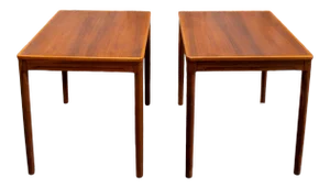 Modern End or Side Tables in Teak - a Pair