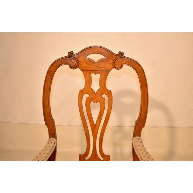 Brown 18th Century Period Queen Anne Walnut Armchair For Sale - Image 8 of 16
