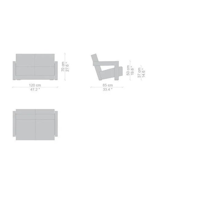 Red Red Wide Utrecht Sofa by Gerrit Thomas Rietveld for Cassina For Sale - Image 8 of 9