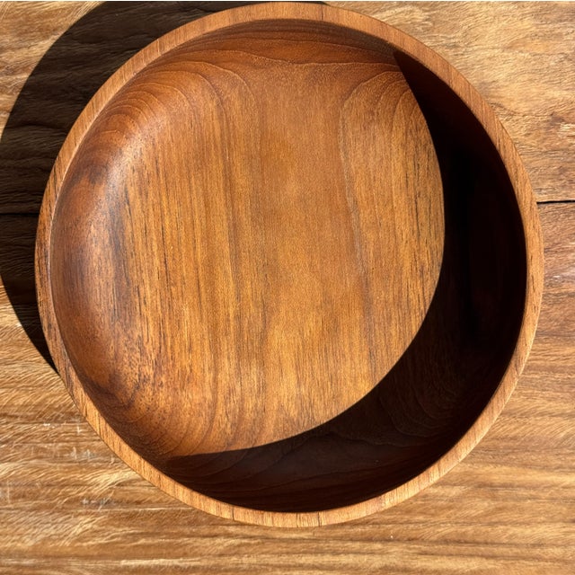 Wood Bowl in Teak, 1980s For Sale - Image 7 of 11