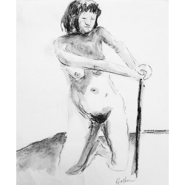 Martha Holden Contemporary "Modern Nude" Ink and Charcoal Drawing by Martha Holden For Sale In Los Angeles - Image 6 of 6