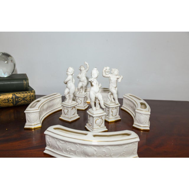 Ceramic 1960s Hutschenreuther Carl Werner Four Seasons Cherubs Porcelain Garniture Set Germany For Sale - Image 7 of 7