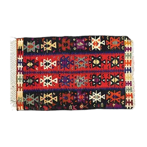 Vintage Turkish Traditional Shabby Wool Kilim Rug 122x89cm