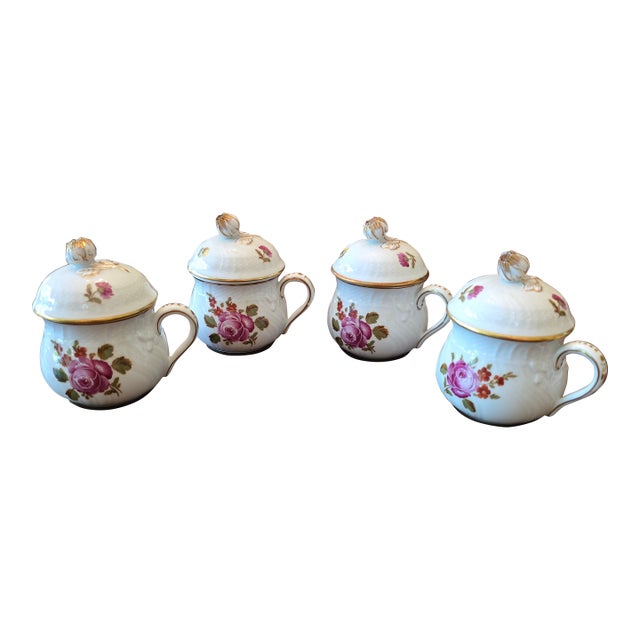 Vintage Mid Century Richard Ginori Italy Set 4 Cups For Sale