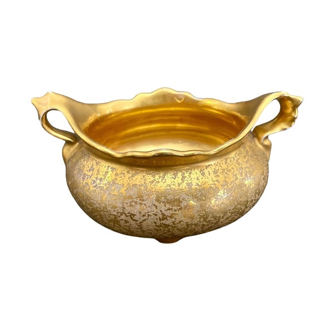 A refined antique porcelain sugar bowl produced by Fraunfelter China and hand-decorated by the prestigious Stouffer...