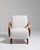 20th Century Czech Republic Warm Ivory Boucle Bentwood-Arm Lounge Chair For Sale - Image 10 of 11