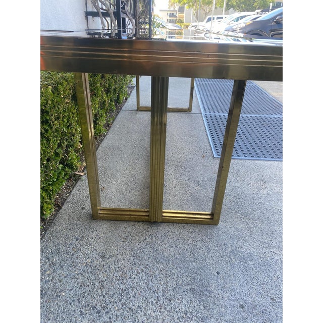 Vintage Brass and Glass Dining Table For Sale - Image 13 of 17