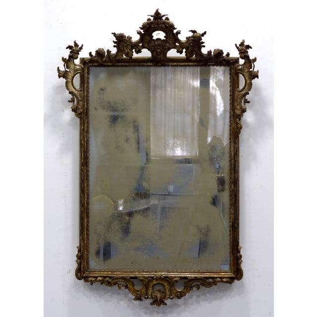 Louis XV Style Wall Mirror with Mercury Glass, Late 19th Century For Sale - Image 10 of 10