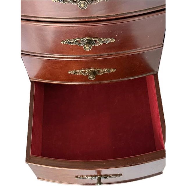 Brown Vintage Powell Art Deco Style Jewelry Armoire For Sale - Image 8 of 12