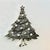 1980s Vintage Americana Boho Chic Burnished Silver Tone Bejeweled Christmas Tree Brooch. For Sale - Image 6 of 6
