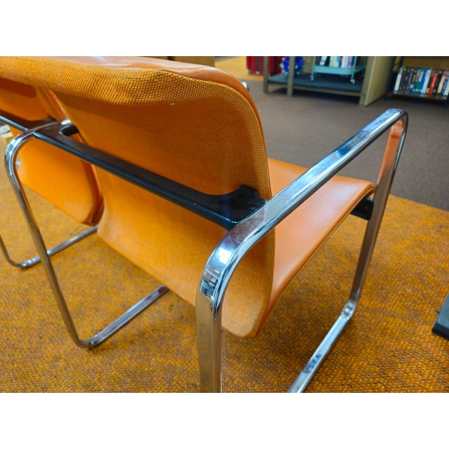 Orange Mid Century Modern Attributed to Peter Protzman for Herman Miller Orange Modular Chair Set For Sale - Image 8 of 10