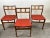 Mid-Century Modern Danish Mid-Century Modern Teak Dining Chairs W Rust Red Dotted Upholstery, Set 6 For Sale - Image 3 of 13