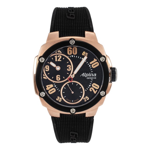 Alpina Avalanche Extreme 48mm Al650x5ae24/6 Rose Rubber Manual Wind Watch For Sale