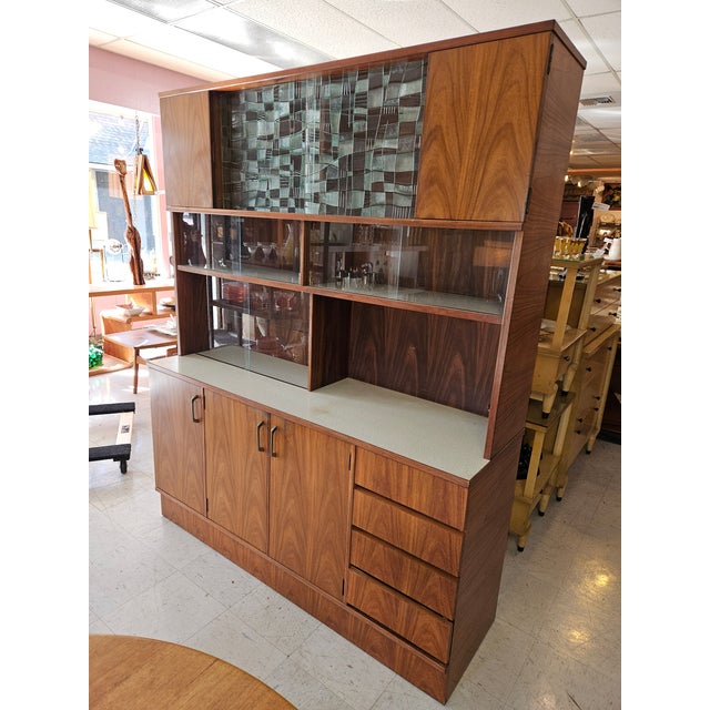 Vintage Mid-Century Japanese Teak Hutch | the Ultimate Home Bar For Sale - Image 16 of 18