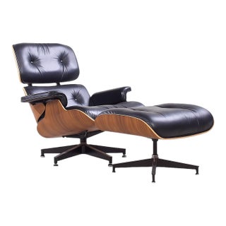 Charles and Ray Eames for Herman Miller Mid Century Walnut Eames Lounge Chair With Ottoman For Sale