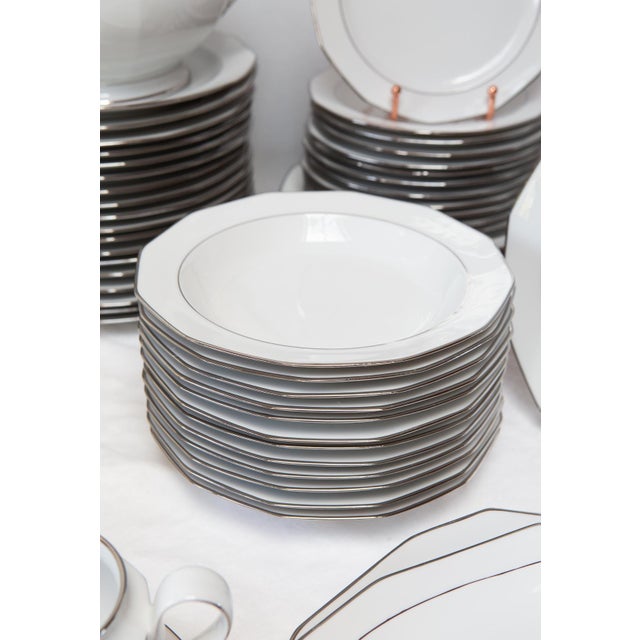 German Heirloom Platinum Dinner Service for 12 from Winteling Bavaria, 1960s, Set of 57 For Sale - Image 4 of 13