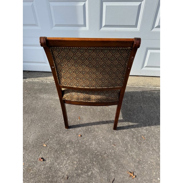 Fairfield Vintage Fairfield Armchair Traditional Style Geometric Upholstery Wood Frame For Sale - Image 4 of 12