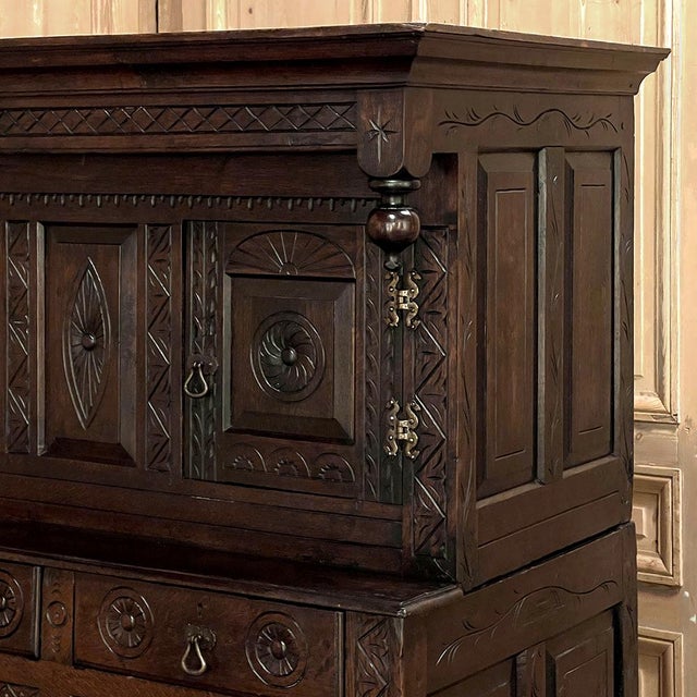 18th Century Rustic Renaissance Two-Tiered Cabinet For Sale - Image 9 of 12