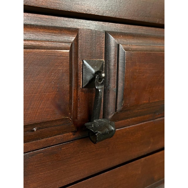 Late 19th Century Spanish Baroque Carved Walnut Tuscan Two Drawer Credenza or Buffet For Sale - Image 13 of 18