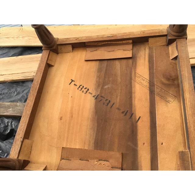 Hi, vintage caned side end table, dated 1971 from Thomasville. These are made to be tables with glass, and glass can be...