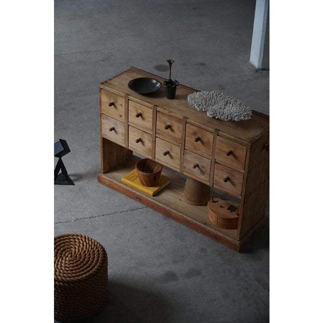 Antique Danish Pine Apothecary Cabinet or Console, 1850s-1880s For Sale - Image 5 of 16