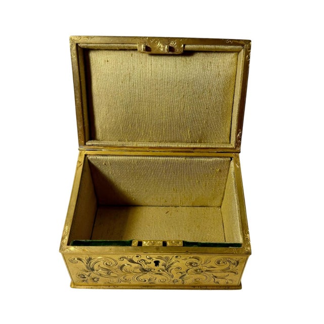 Metal 19th Century French Gilt Bronze and Malachite Trinket Box For Sale - Image 7 of 11