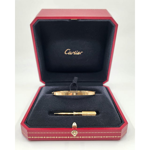 Cartier 18k Yellow Gold Love Bracelet With 6 Diamonds, Modern Design For Sale - Image 9 of 10