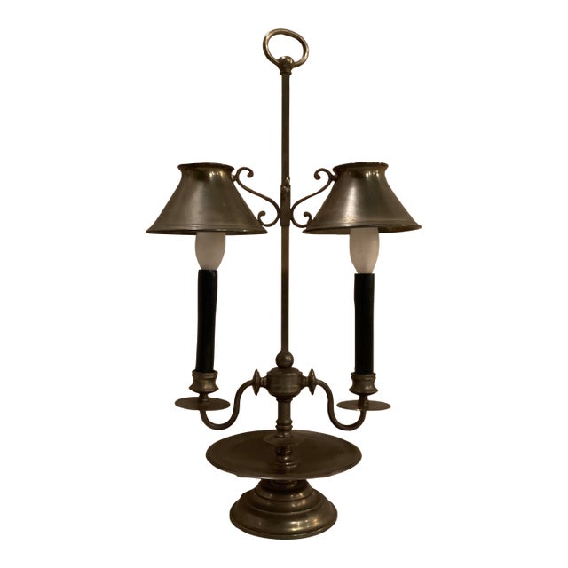 Vintage Adjustable Double Arm Antique Brass Lamp For Sale