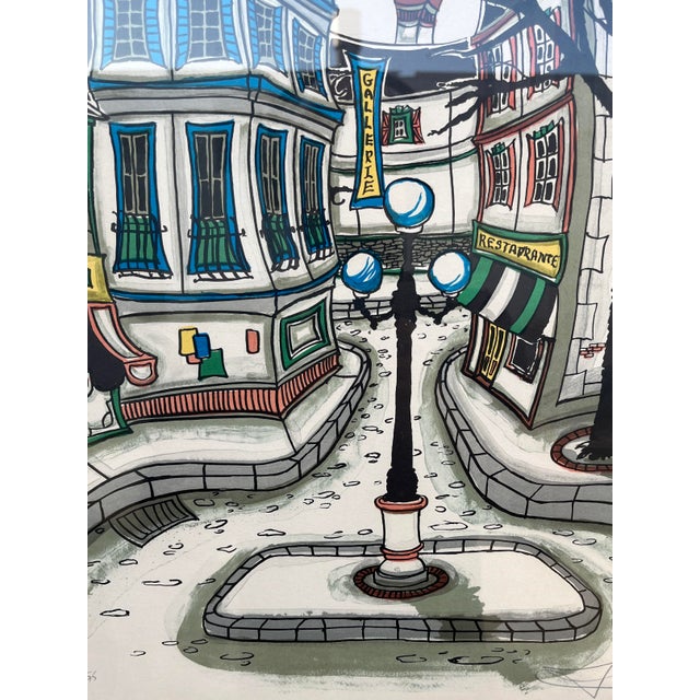 Beige "City Street" Lithography, Framed, Pencil Signed by the Artist. Circa 1970s For Sale - Image 8 of 18