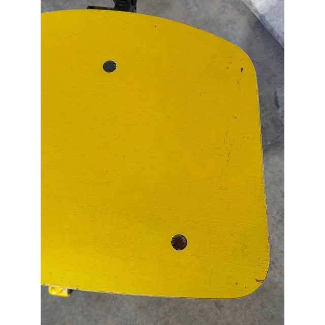 Wood Yellow Plywood Office Swivel Chair With Metal Base Mid-Century Modern Vintage For Sale - Image 7 of 11