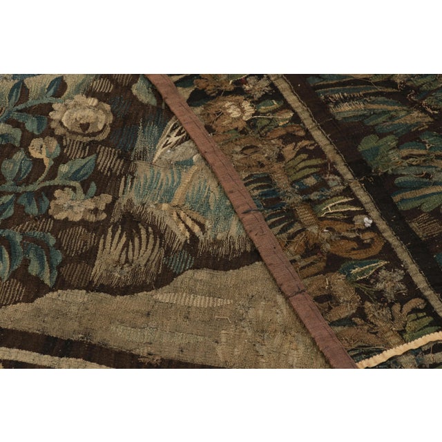 Antique French Needlepoint Pictorial Tapestry in Blue and Cream Tones - Rug & Kilim For Sale - Image 10 of 10